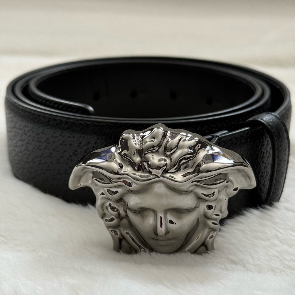 Versace Black Medusa Leather Belt